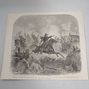 GEN. GEORGE CUSTER, CIVIL WAR, CHARLOTTESVILLE, VIRGINIA by Edwin Forbes